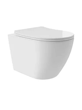 Унитаз подвесной Aqueduto 520х365х350, безободковый, сиденье с микролиф., белый OVOT0210