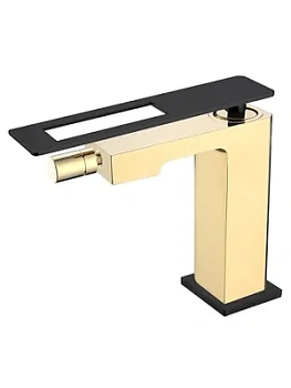 Смеситель Boheme 146-GB для биде, на 1 отверстие, однозахватный, золото+черный