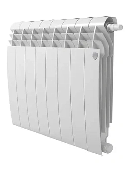 Радиатор биметаллический, 8 секций ROYAL THERMO 500 Noir Bianco Traffico, VR80 нижнее подкл., НС-1506306