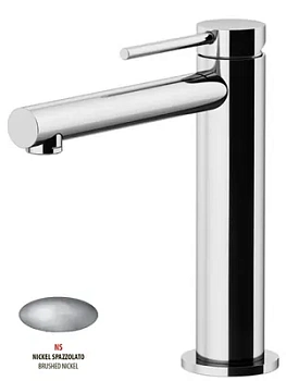 Смеситель GATTONI 9044/90NS для раковины, с донным клапаном, никель браш