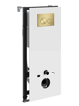 Инсталляция для унитаза WasserKRAFT с клавишей смыва, цвет: золото/белый 20TLT.010.ME.WH.MG02