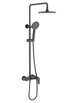 Душевая система Aquatek AQ2140MB для ванны/душа, однозахватный, верх./руч. душ, черный мат