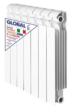Радиатор биметаллический, 4 секции GLOBAL PLUS 350 ВШГ:425х320х95 560 Ватт