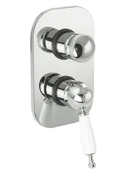 Смеситель для ванны/душа Migliore скрыт.монтажа, 3 поз, ручка белая, хром ML.OXF-6331.BI.CR