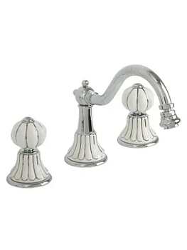 Смеситель для биде Migliore на 3 отв., с д/к, бел. с декором платина/хром ML.OLV-5825.BP.CR