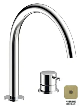 Смеситель для раковины Almar однозахватный, на 2 отверстия, без д/к, высота 261мм, цвет латунь брашированная E214005.HB