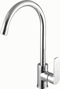 Смеситель для кухни Lemark LM1505C однозахватный, с высоким поворотным изливом, хром