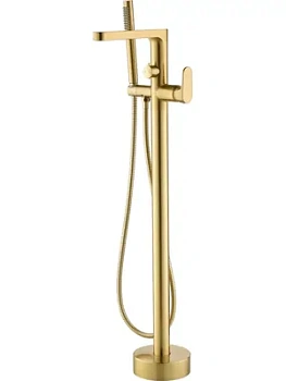 Смеситель Boheme 459-MG для ванны/душа, напольный, однозахватный, с ручным душем, золото мат