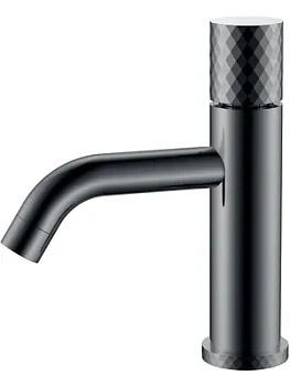 Смеситель Boheme 121-SGM для раковины, на 1 отверстие, однозахват, ручка diamond, графит глянц