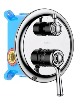 Смеситель для ванны/душа Aquatek AQ1546CR встраиваемый, 2 режима, однозахватный, цвет: хром