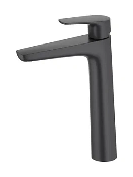 Смеситель для раковины Aquatek AQ1104MB однозахватный, излив 229мм, б/дон. клап., черный мат