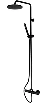Смеситель Bossini Cosmo с верхним и ручным душем, черный матовый L10095.073