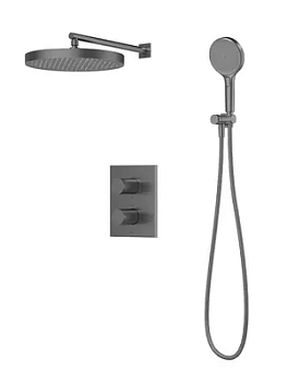 Душевая система IDDIS DUNGM0Ti67 встраиваемая б/излива, термостат, верх./руч. душ, графит мат