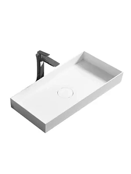 Раковина накладная ABBER (800х380х100) искусственный камень, белый матовый AS2622