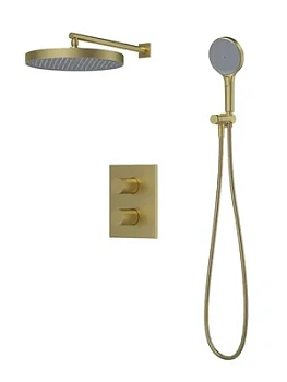 Душевая система IDDIS DUNMG0Ti67 встраиваемая б/излива, термостат, верх./руч. душ, золото мат