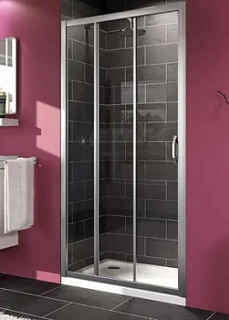 Душевая дверь HUPPE 100х190 раздвижная, проф.серебро, стекло прозрачное AntiPlaque 140305.069.322