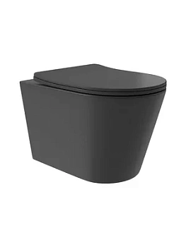 Унитаз подвесной Aqueduto 520х365х350 безобод., сиденье с микролифтом, черн. мат. CONT0240