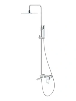 Душевой комплект Boheme 148-WCR настенный, однозахватный, верхний/ручной душ, белый+хром