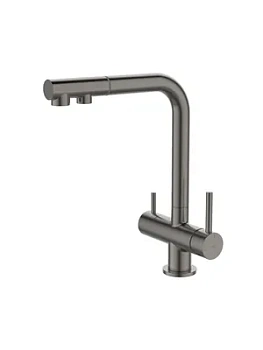 Смеситель для кухни Iddis с каналом для фильтр. воды,выдвижной излив,графит мат. UMBGMPFi05