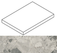 Continuum Stone Grey Scalino Angolare Sx Matt 33X160