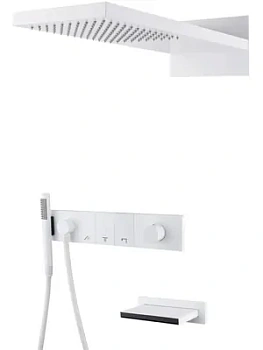 Душевая система Boheme 132-2-MW встраиваемая, излив, верхний/ручной душ, белый матовый