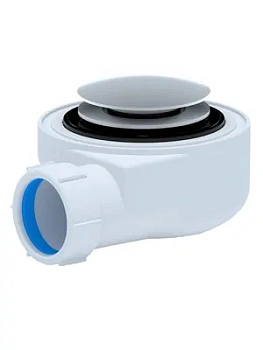 Сифон АНИ Пласт 1.1/2"х50 мм для душевого поддона, h-53мм, Click Clack, цвет: хром E450CLG