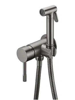 Смеситель Boheme 467-GM встраиваемый,с гигиеническим душем, однозахватный, с держателем, графит