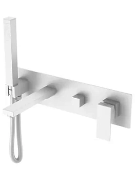 Смеситель Boheme 474-2-MW для ванны/душа, встраиваемый, с ручным душем, белый мат