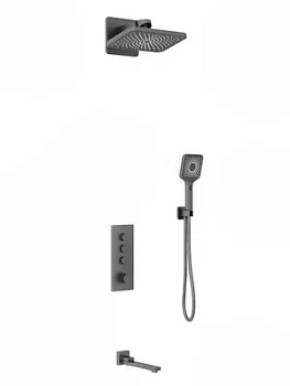 Душевая система Vincea для ванны/душа,термостат.,верхний и ручной душ,воронен. сталь VSFW-433TI4GM