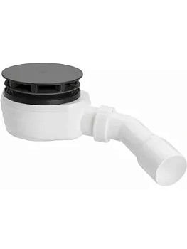 Сифон для душевых поддонов PLASTBRNO 90/40 низкий, с крышкой, 40/50, фильтр, черный EWBN942