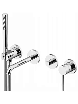 Смеситель GATTONI 9105/91CO для ванны/душа, встраиваемый, с душевым гарнитуром, хром