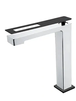 Смеситель Boheme 142-CRB для раковины, на 1 отверстие, однозахватный, хром+черный