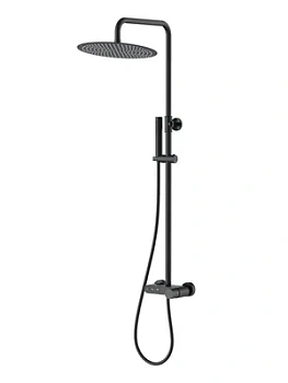 Душевая система Boheme 128-BB настенная, с изливом, верхний/ручной душ, черный