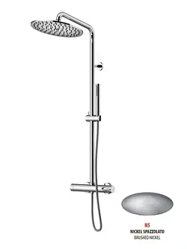 Душевая система GATTONI 9195/PDNS настенная, верхний и ручной душ, никель браш