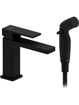 Смеситель Damixa для умывальника, однозахватный, с гигиеническим душем, черный матовый 530300300