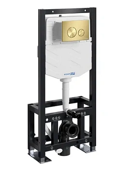 Инсталляция для унитаза WasserKRAFT с клавишей смыва, цвет: золото 61TLT.010.ME.MG02
