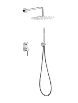 Душевая система Boheme 464-WCR встраиваемая, однозахватная, верхний/ручной душ, белый+хром