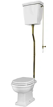 Унитаз с высоким бачком ArtCeram 360х530х385 вертикальн. выпуск, белый/бронза HEV0020100+HEC0040100+HEA00672