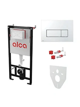 Инсталляция для унитаза ALCAPLAST AM101/1120 4 в 1 с бачком, с клавишей белый глянец M670 AM101/1120-4:1 RU M670-0001