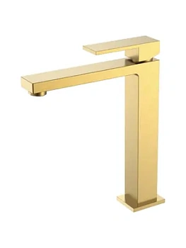 Смеситель Boheme 472-MG для раковины, на 1 отв, однозахватный, фикс излив, золото мат