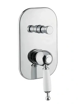 Смеситель для ванны/душа Migliore скрыт.монтажа, 2 поз, ручка белая, хром ML.OXF-6372.BI.CR