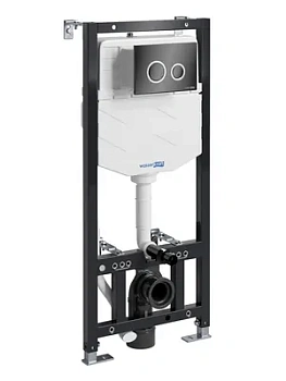 Инсталляция для унитаза WasserKRAFT с клавишей смыва, черный глянцевый/белый 10TLT.010.ME.PB01
