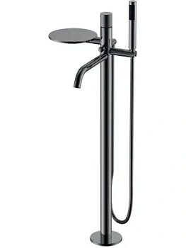 Смеситель Boheme 129-SGM.4 для ванны/душа, напольный, однозахв, с ручным душем, графит гл