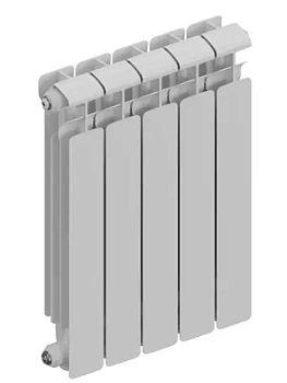 Радиатор алюминиевый RIFAR 500 (565х405х90) 5 секций, 825 Вт, бок.подкл. белый