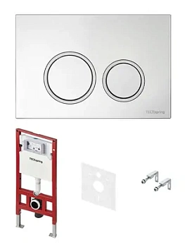 TECE Комплект для установки подвесного унитаза, панель смыва TECE R хром глян. S401101