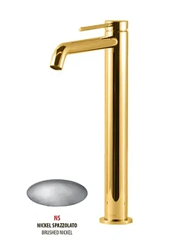 Смеситель GATTONI 9148/91NS для раковины, с донным клапаном, никель браш