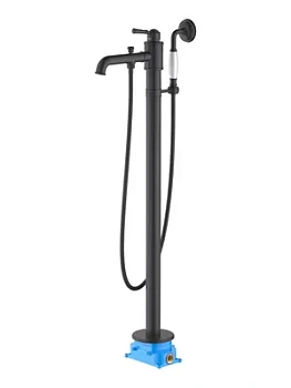 Смеситель для ванны/душа Aquatek AQ1545MB напольный, однозахватный, с руч. душ., черный мат