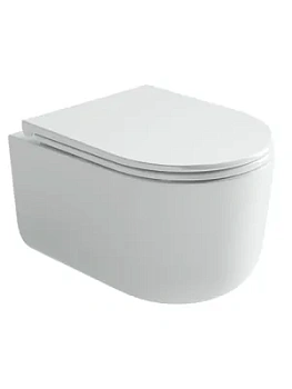 Унитаз подвесной Ceramicanova Торнадо 365х490х360мм безободковый, с сиденьем, белый CN4006T