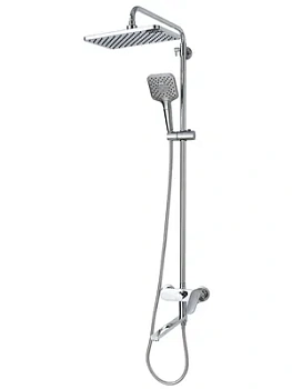 Душевая система Aquatek AQ2840CR для ванны/душа, однозахв., излив 300мм, верх./руч. душ, хром