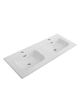 Раковина керамическая Cezares (1210х460х170) с двумя чашами CZR-8095-120-2 белый